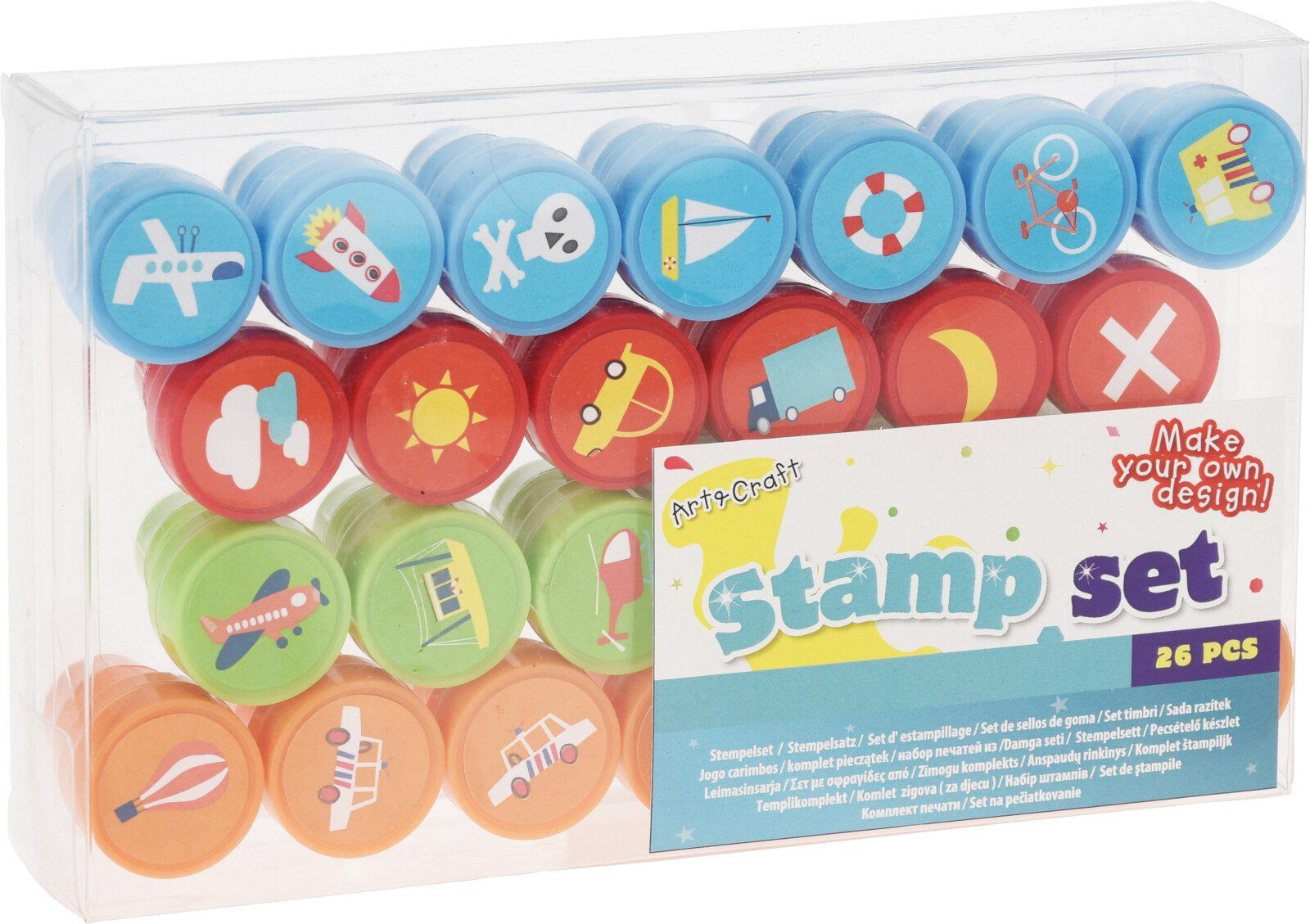 Koopman Марки Kinderstempel Set 26 Stück Bildmotive oder Buschstaben Bunt, Маркиset, 26 Teile, Kinderstempel, Stamp Set
