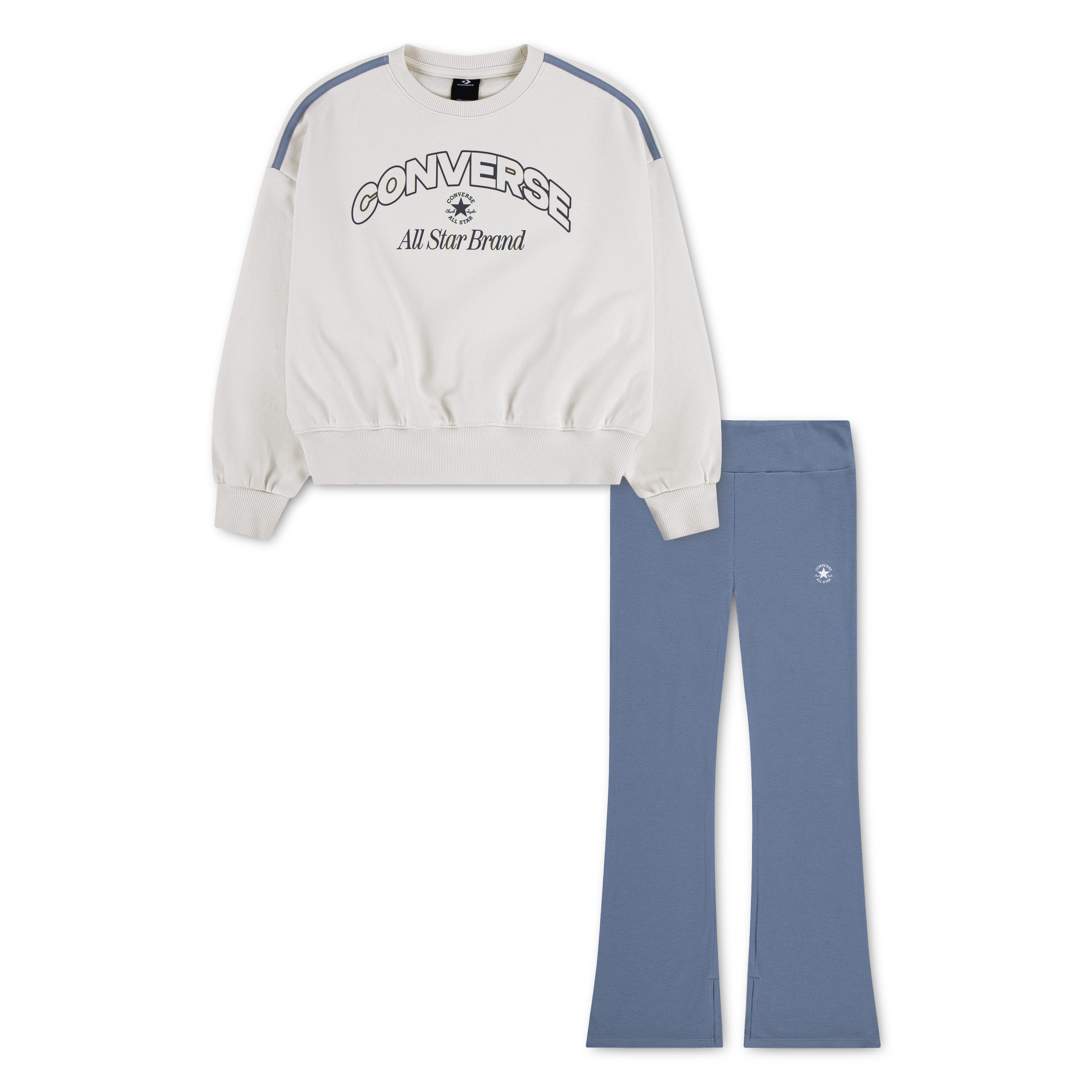 Converse Sportanzug CNVG CREW & RIBBED LEGGING SET (2-tlg), aus 2 Teilen, mit geripptem Stretch-Jersey
