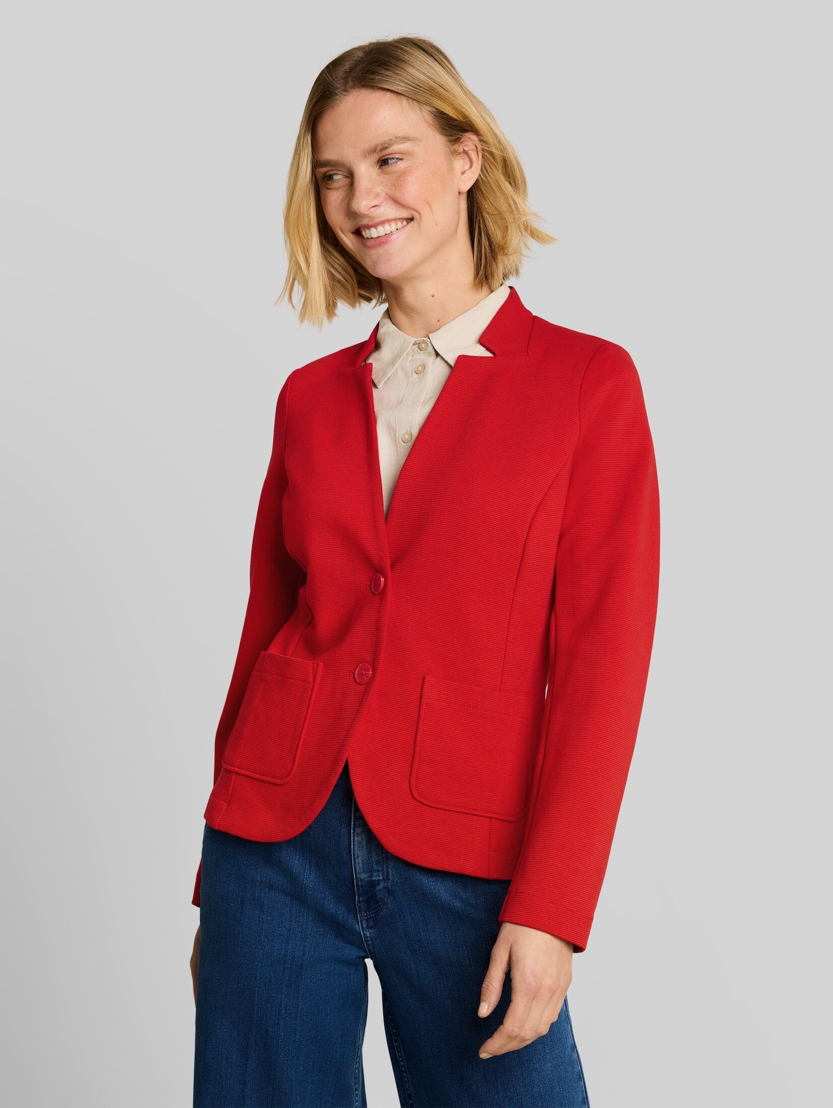 TOM TAILOR Jackenblazer Blazer Slim Fit Blazer mit Ottoman Struktur