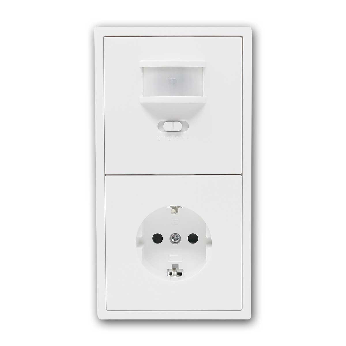 McPower Bewegungsmelder Bewegungsmelder mit Steckdose SHALLOW weiß, 750W