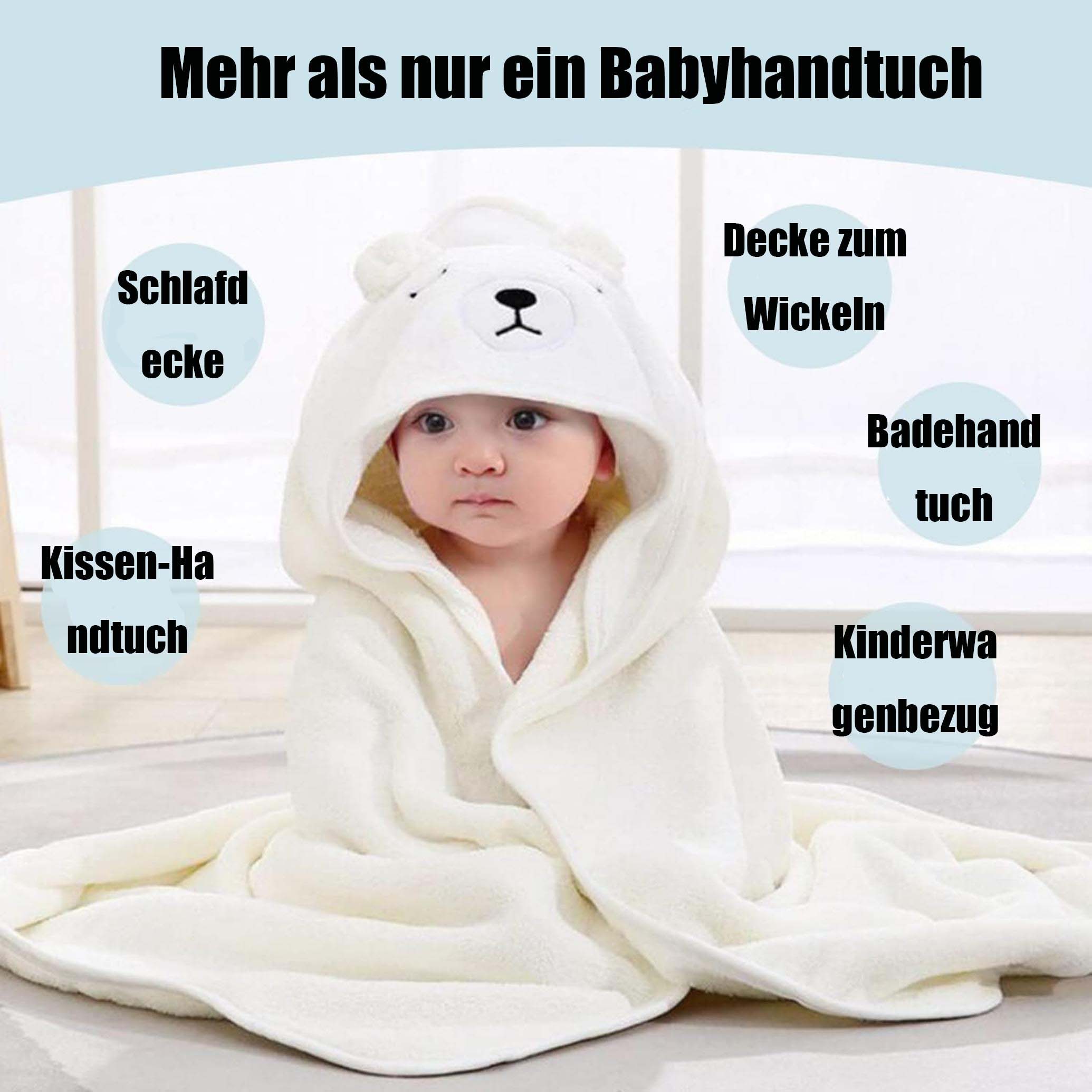 Coonoor Kapuzenhandtuch Baby Kapuzenhandtuch mit Waschlappen,mit süßen Ohre günstig online kaufen