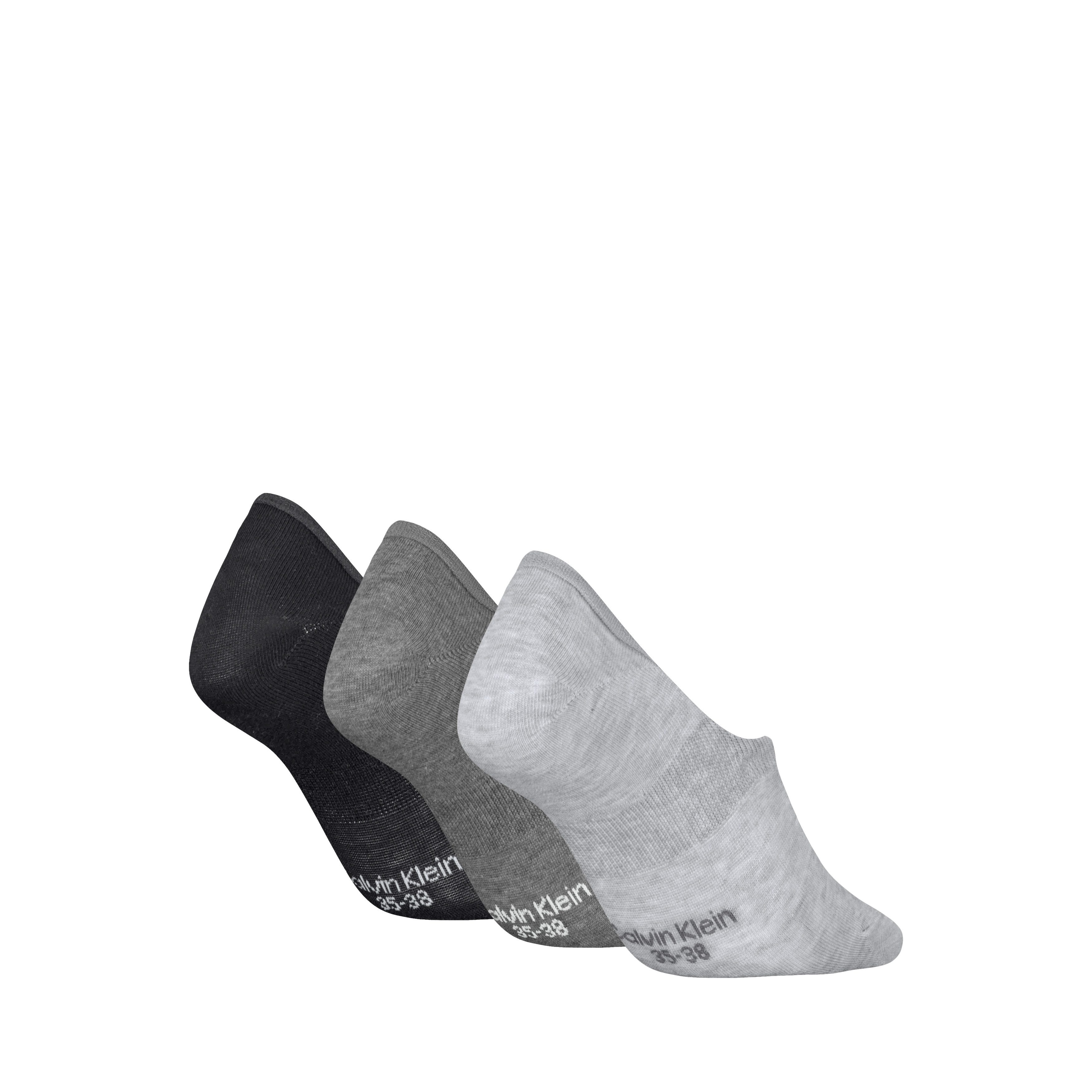 Calvin Klein Füßlinge CK WOMEN FOOTIE MC (3 Paar) Antirutsch Noppen im Fersenbereich, Cotton-Mix, elastisch