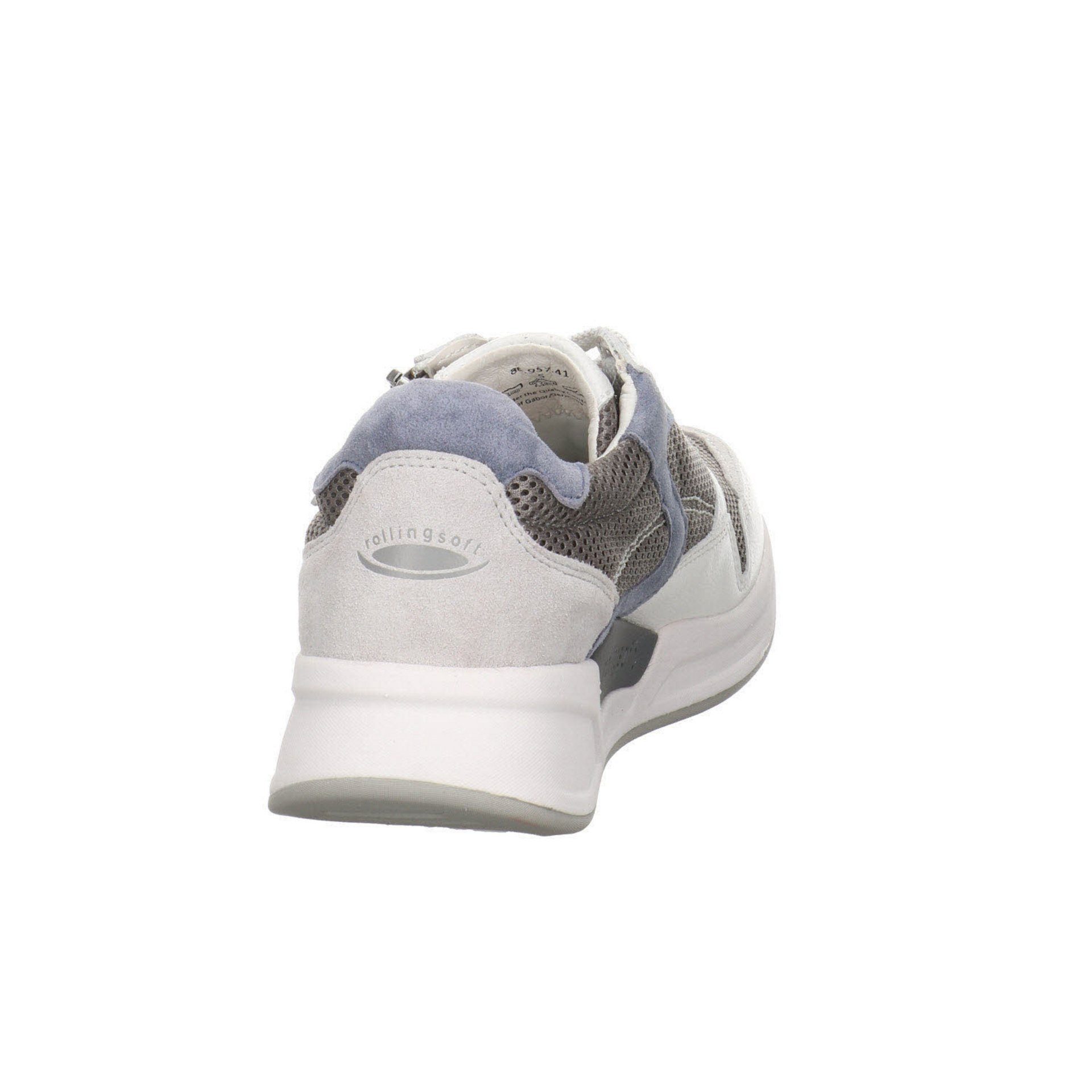 Gabor Damen Sneaker Schuhe Rollingsoft Schnürschuh Leder-/Textilkombination / 41 Sneaker grau/weiss/nautic