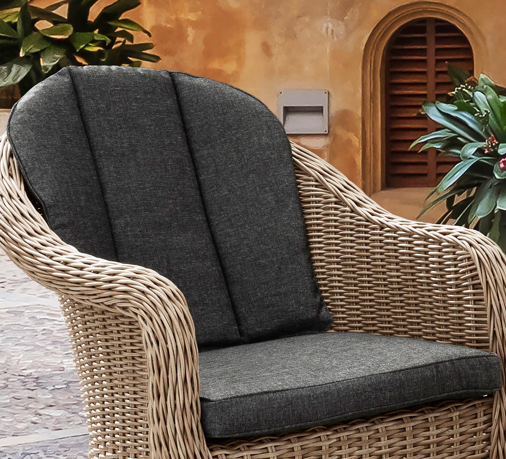 Destiny Gartensessel MALAGA (Set, 2-St), Aluminium, Polyrattan, inkl. Auflagen