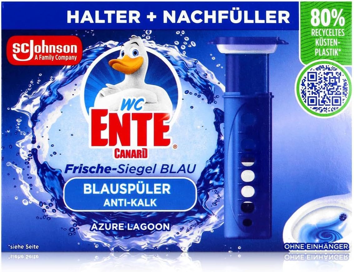 WC Ente Frische-Siegel Starter-Set inkl. 1 Nachfüller, Azure Lagoon, 36 ml WC-Reiniger