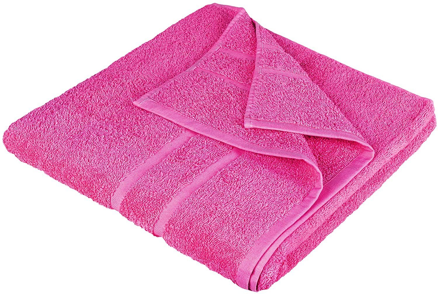 StickandShine Badetuch Frottee 500GSM Frottee 100% 2er Pink 100x150 Stück Baumwolle Badetücher Badetuch x 150, aus Premium in 500g/m² Set Pack) Baumwolle (2 100% cm 100