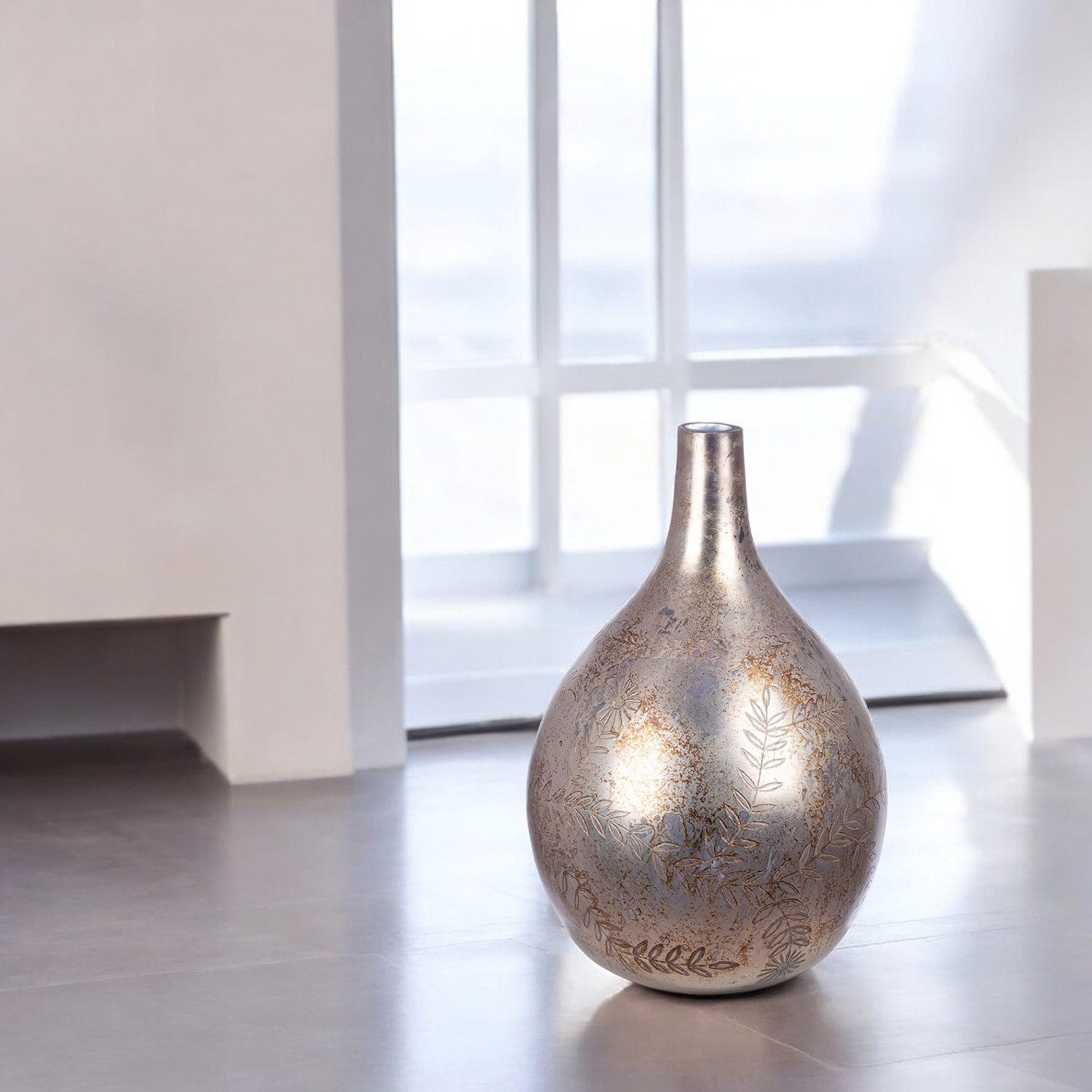 GILDE Bodenvase Vase Peso, grau H.56 cm (1 St)