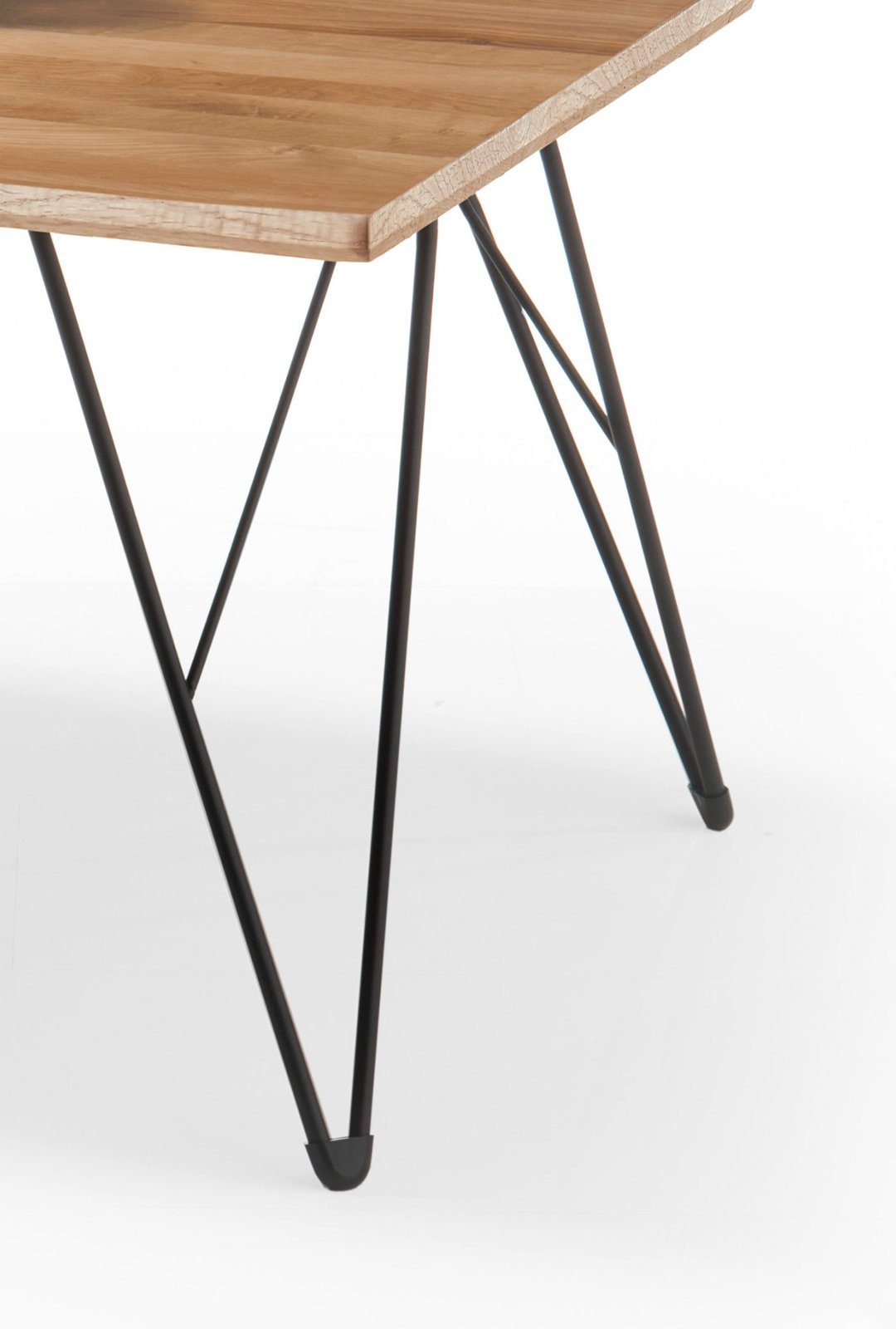 Metall Höhe Eiche x Couchtisch schwarz, Casablanca MCA 47 60 (Beistelltisch Hairpin-Legs geölt, in 60 cm), Massivholz und cm, furniture