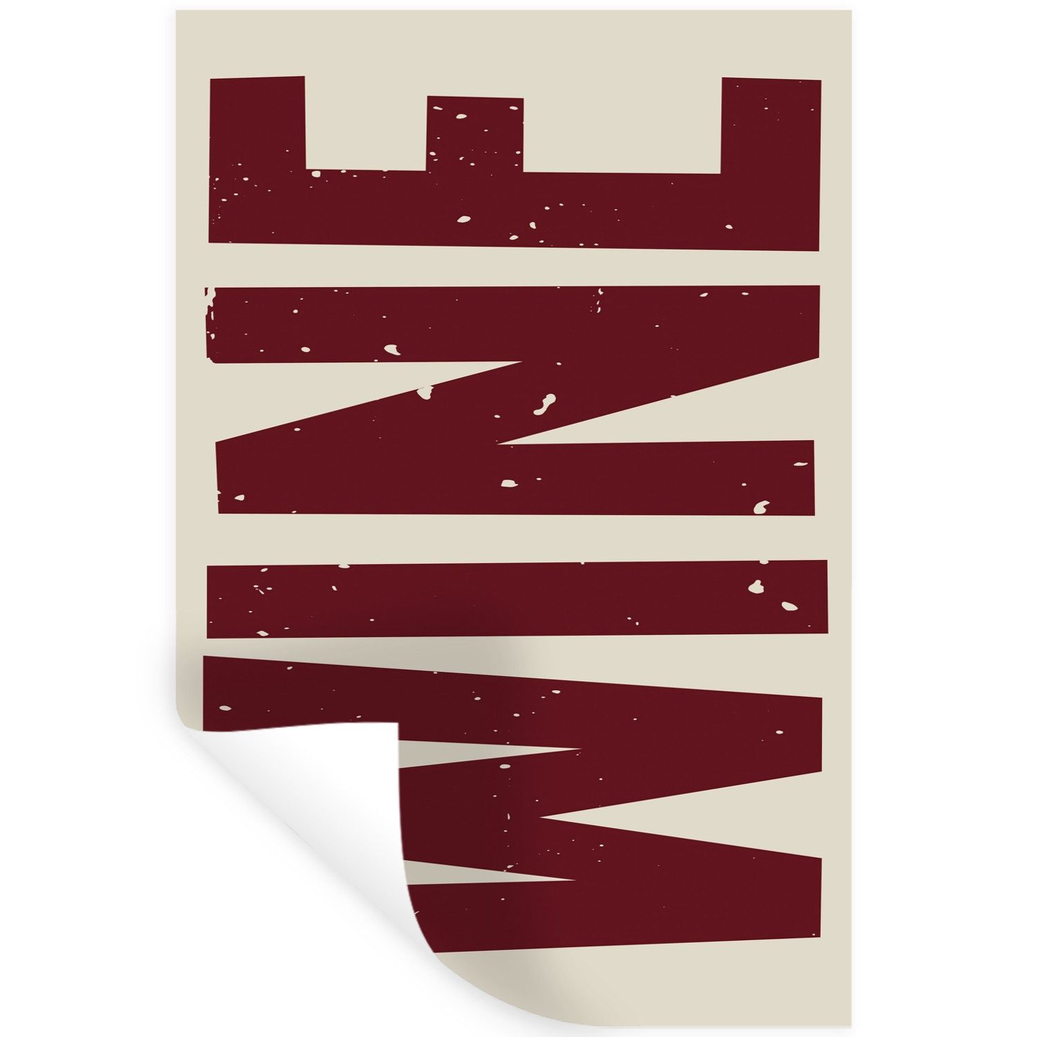 MuchoWow Wandsticker Wein - Rot - Dekoration - Japandi (1 St), Wandaufkleber, Selbstklebend, Wohnzimmer, 20x30 cm