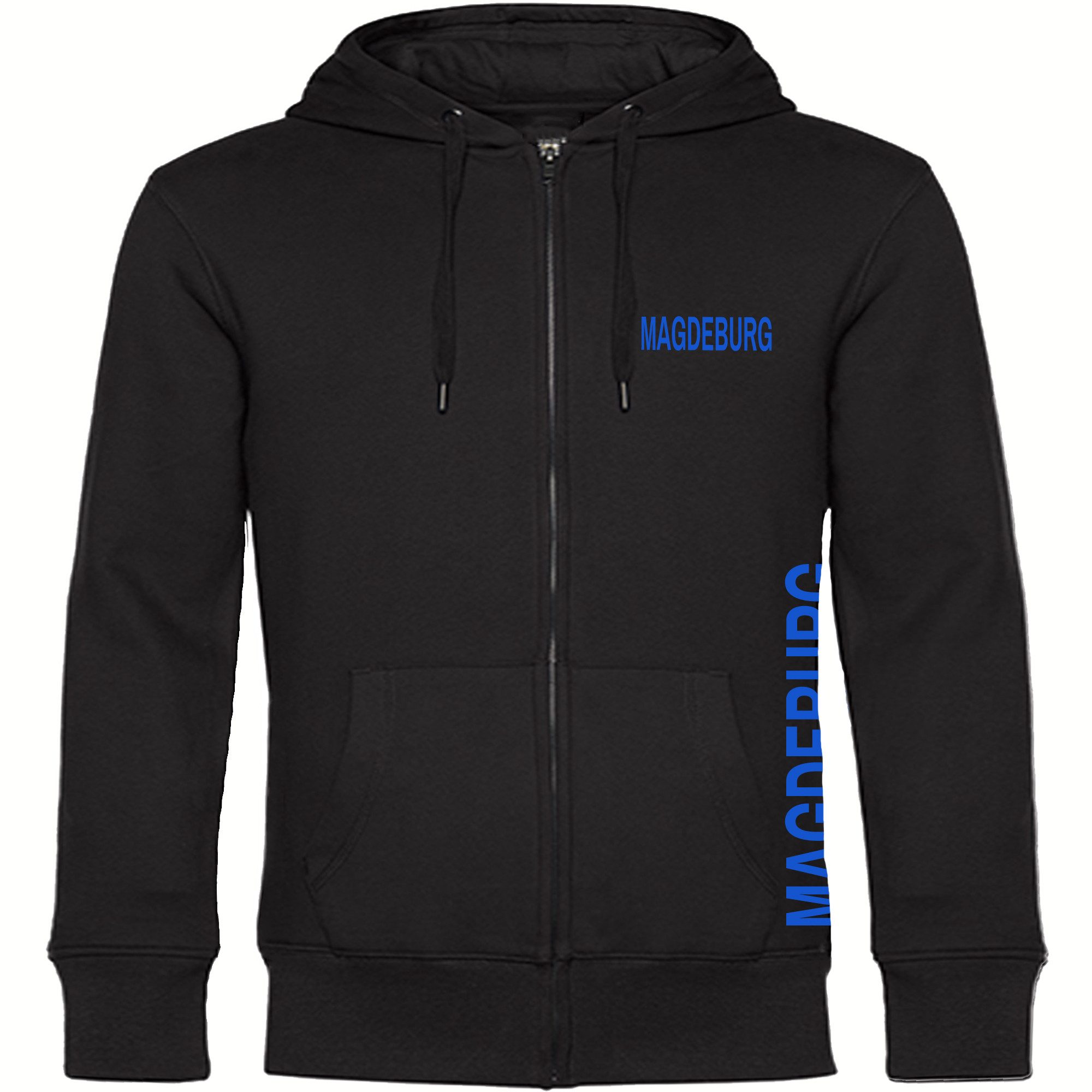 multifanshop Kapuzensweatjacke Magdeburg - Brust & Seite - Sweat