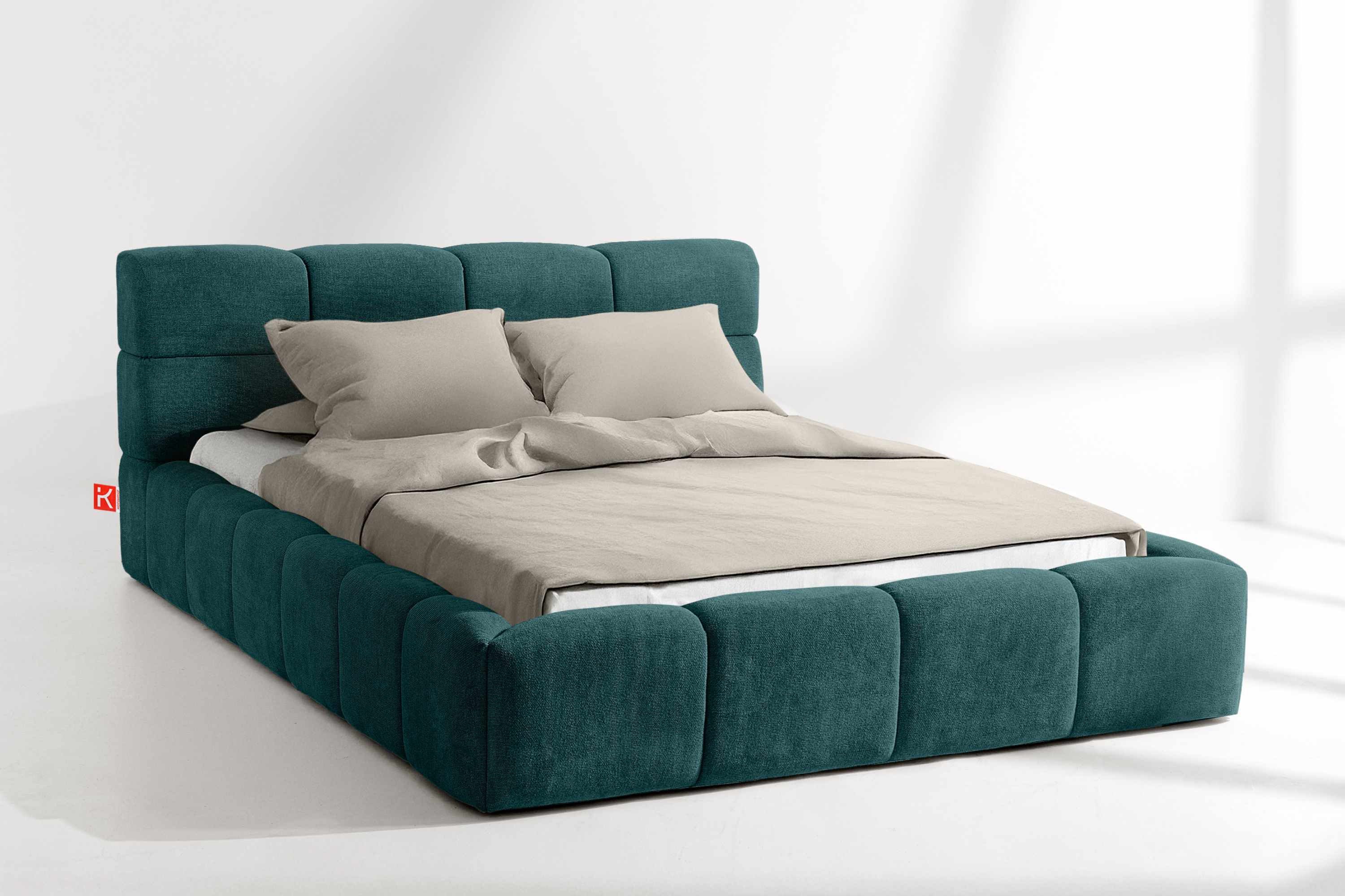 KONSIMO® Polsterbett Doppelbett AERI mit Stauraum, günstig online kaufen