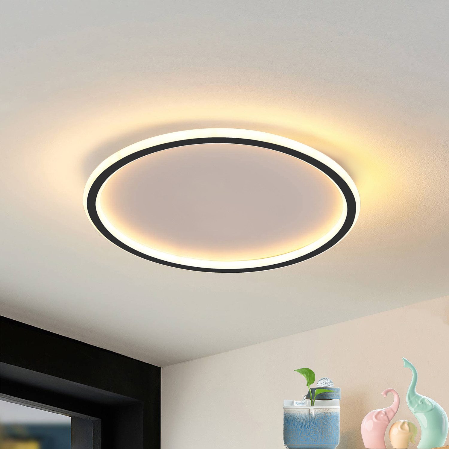 Ailiebe Design LED Deckenleuchte LED Deckenlampe 40 cm – Dimmbar mit Fernbe günstig online kaufen
