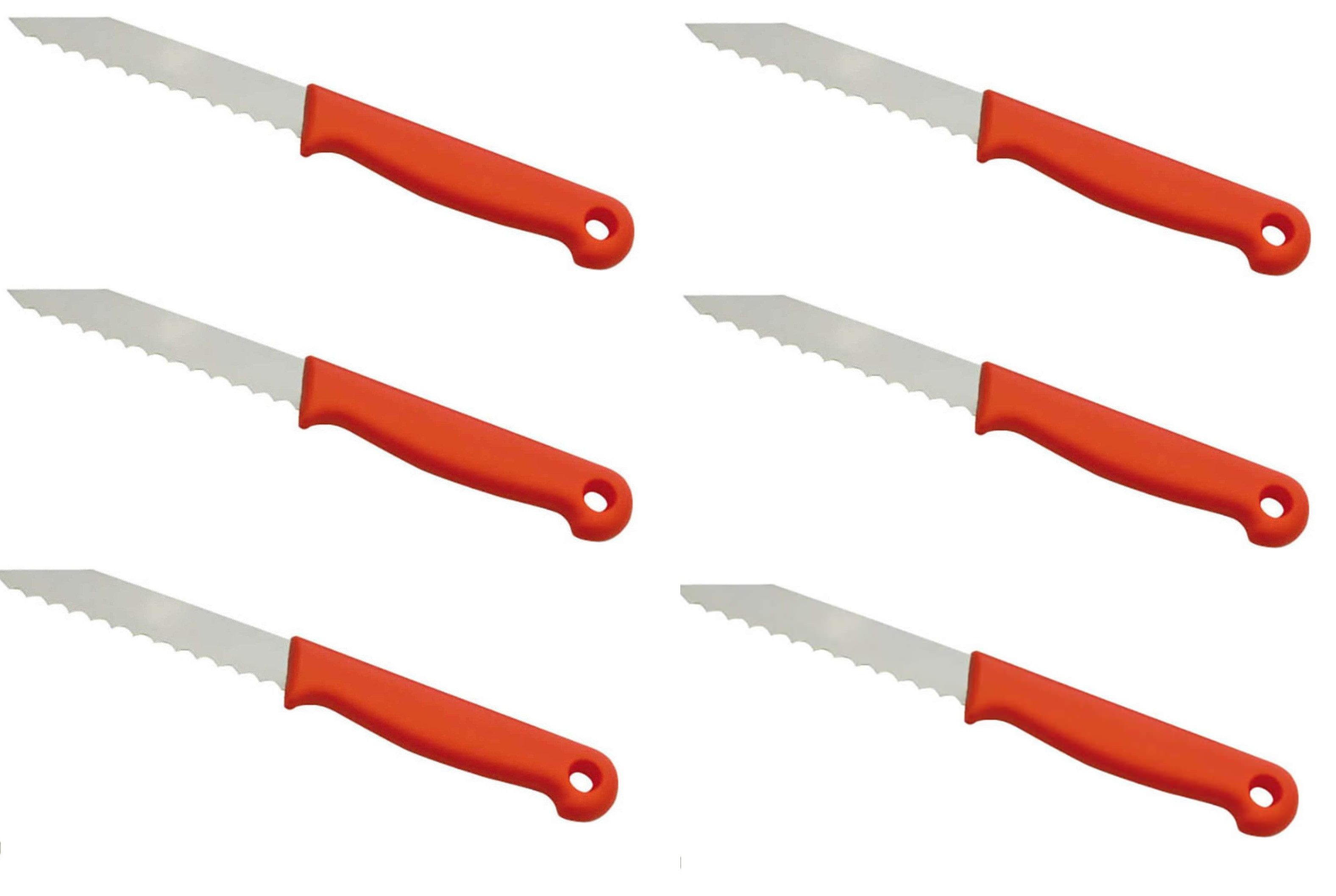 Schneider GmbH Gemüsemesser 6 x Brötchenmesser Tomatenmesser mit Wellenschliff 8cm Klinge