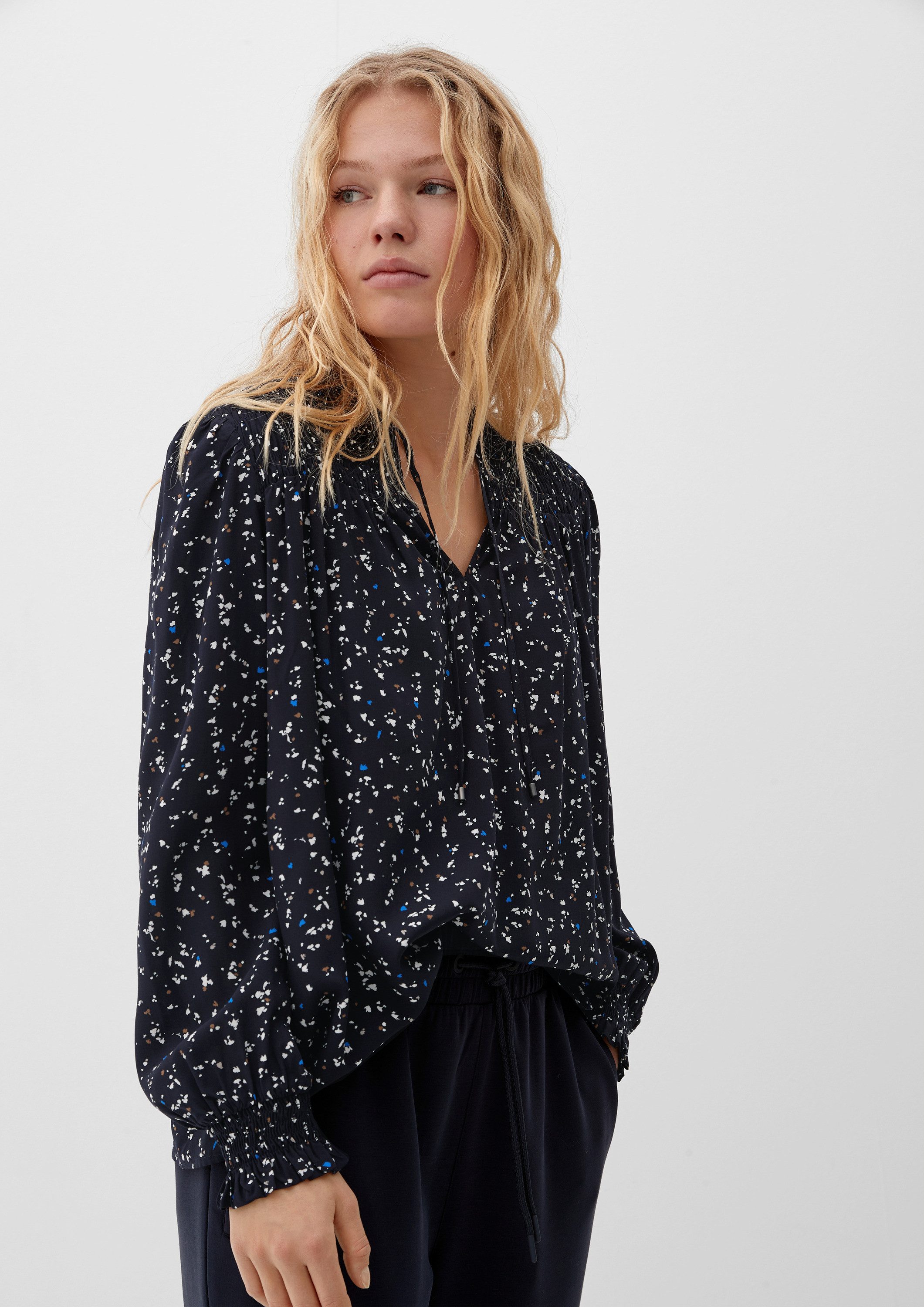 s.Oliver T-Shirt Bluse Bluse mit Smokdetail günstig online kaufen