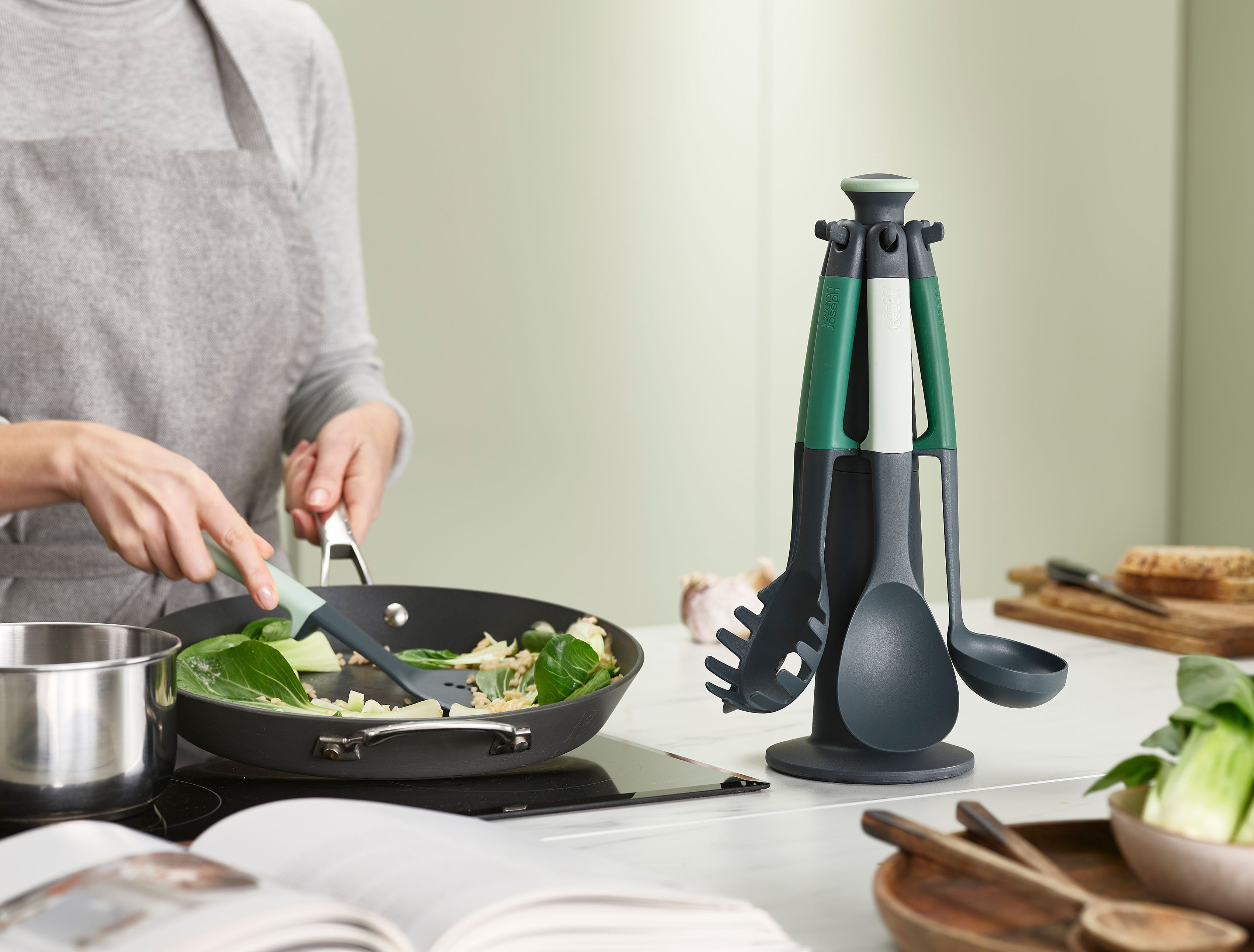 Joseph Joseph Kochbesteckhalter Elevate™, (Set, 7-tlg), inkl. 6 Küchenutensilien, Kunststoff/Silikon