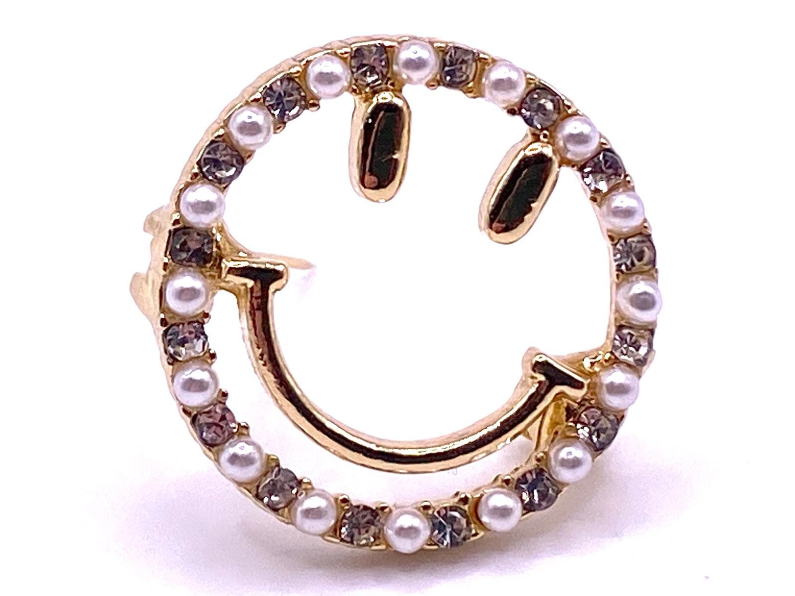 meytrade Brosche Pin Anstecker, Mode Trend 2026, Statement Smile Face, Smiley (1-tlg), Statement Smiley für dein individuellen Look