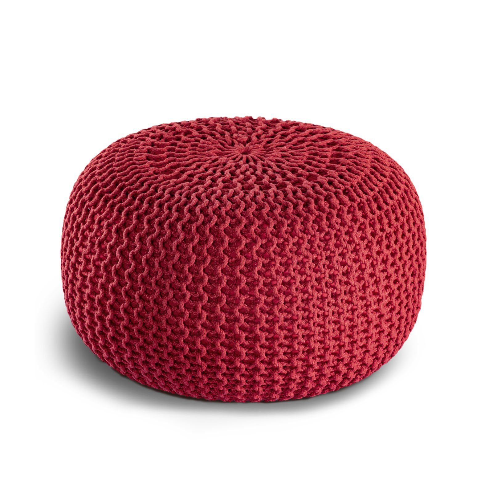Casamia Pouf Pouf Ø 55 o. 45 cm Strickhocker Sitzpouf Bodenkissen Premium Outdoor