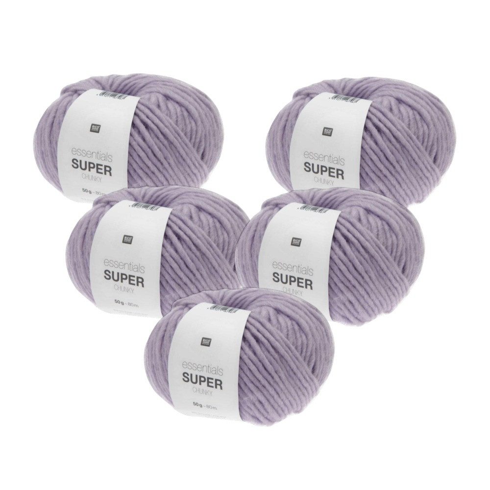 Rico Design 5 x RICO ESSENTIALS SUPER CHUNKY Häkelwolle, 160 m