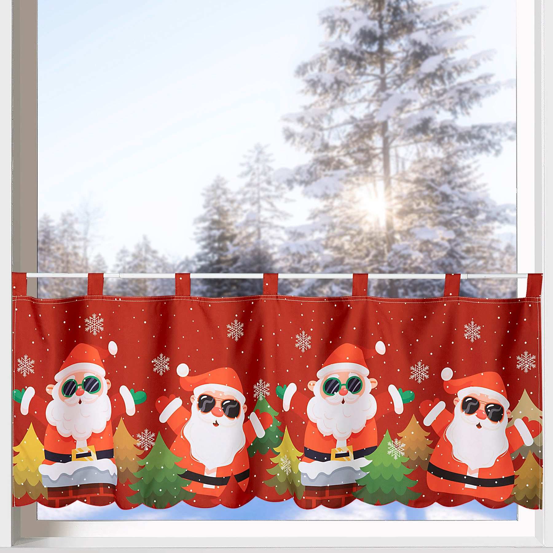 heimtexland Scheibengardine Weihnachten Deko Gardine Bistro günstig online kaufen