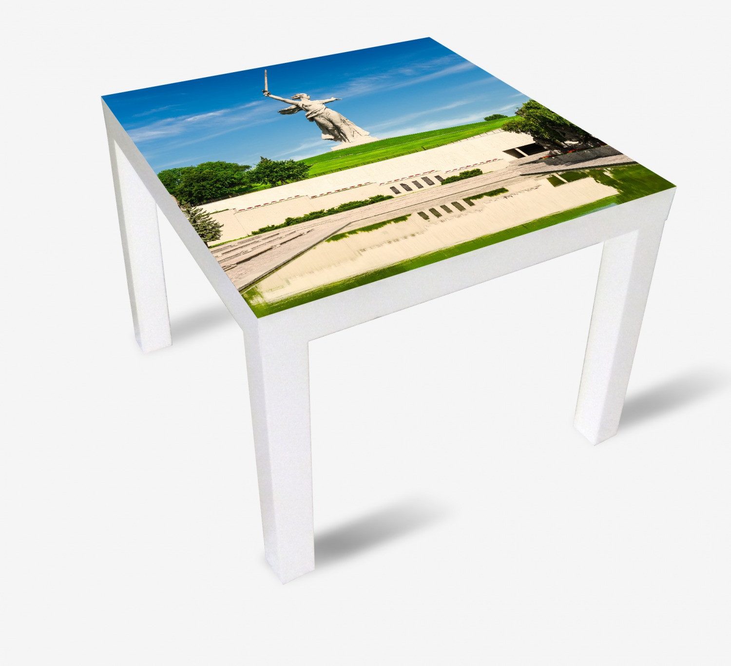 Wallario Tischplatte Monument der Entschlossenheit (1 St), für Ikea Lack Tisch geeignet