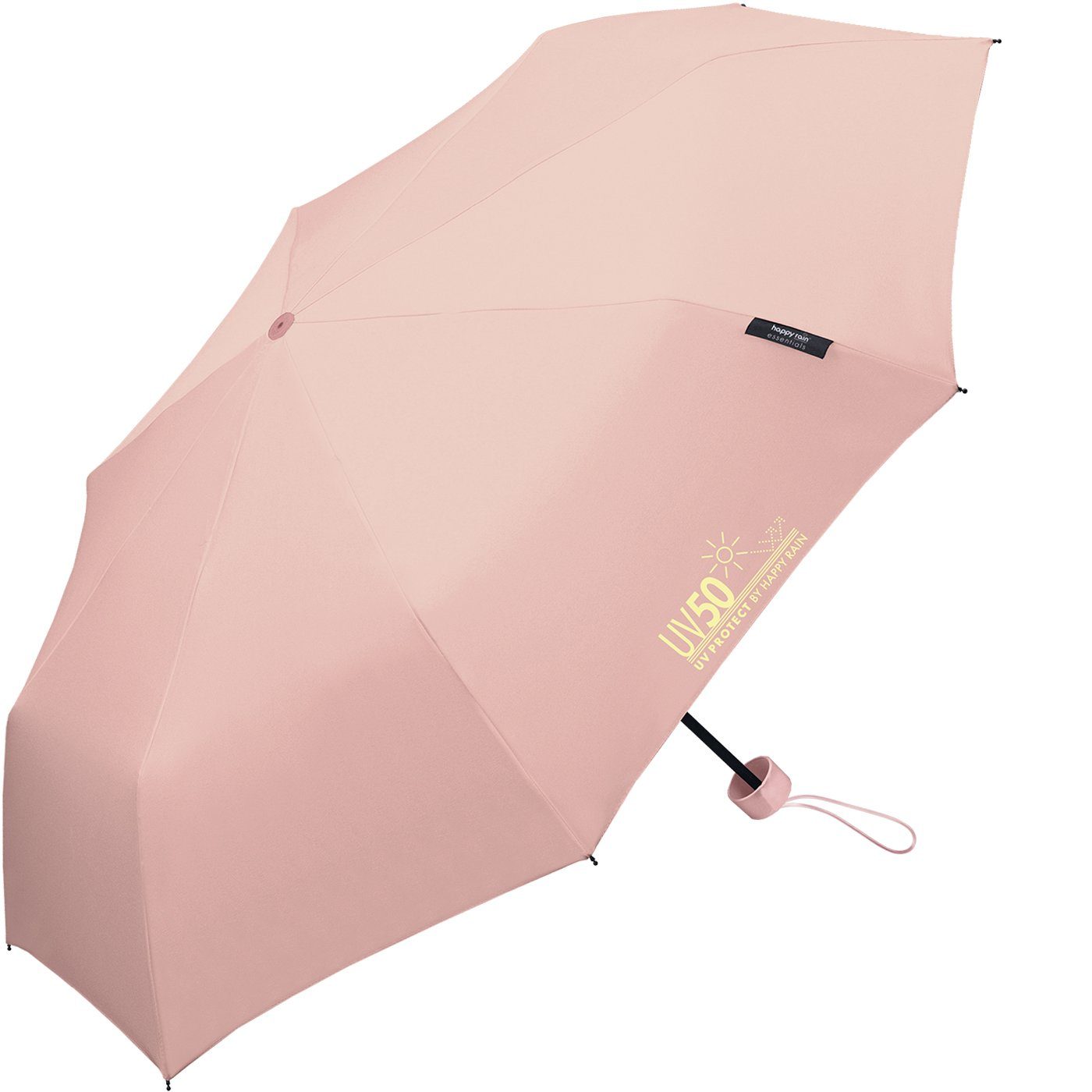 Sonnenschutz, UV-Protect Taschenregenschirm Super-Mini-Schirm HAPPY apricot und UV50 vor Sonne RAIN mit Regen schützt