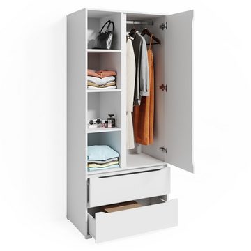 Vicco Kleiderschrank Schlafzimmerschrank Ruben 80cm Weiß