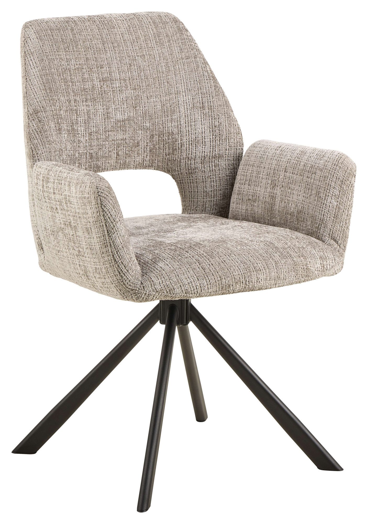 ACTONA GROUP Esszimmerstuhl Graham, Polsterstuhl, Stuhl mit Polsterung (Set, 2 St), Stoff, dekorativer Cut-Out, Drehfunktion, 4-Stern-Gestell, FSC™