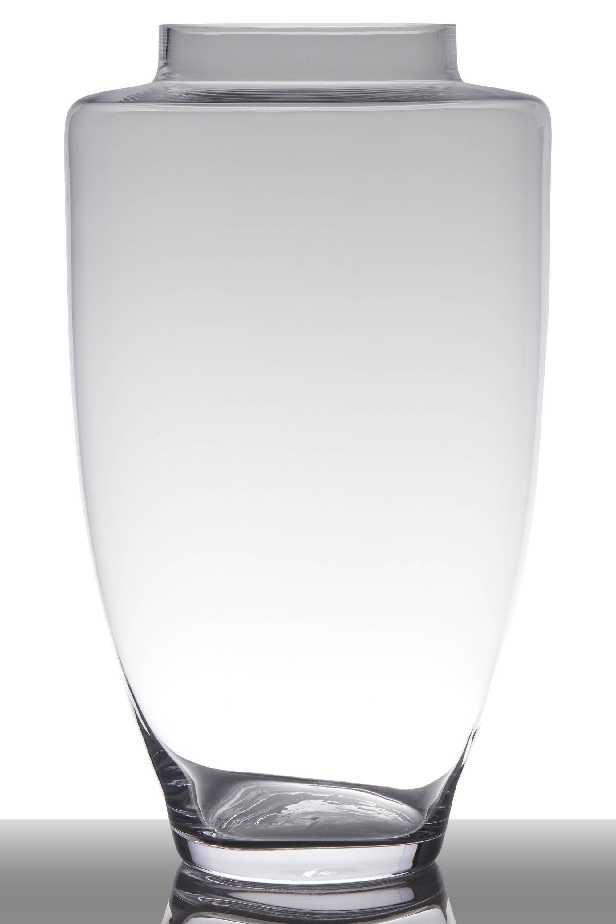 INNA-Glas Bodenvase Glas Lacey, Trichter - rund, klar, 31,5cm, Ø 18cm - Große Vase