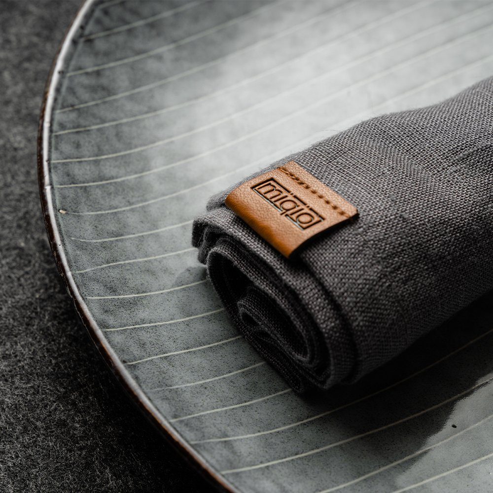 Miqio Stoffserviette 6 er Set Leinenservietten 6 Stoffservietten 45 x 45 cm, (6 St), Schadstoffgeprüft. Ökotex zertifiziert.