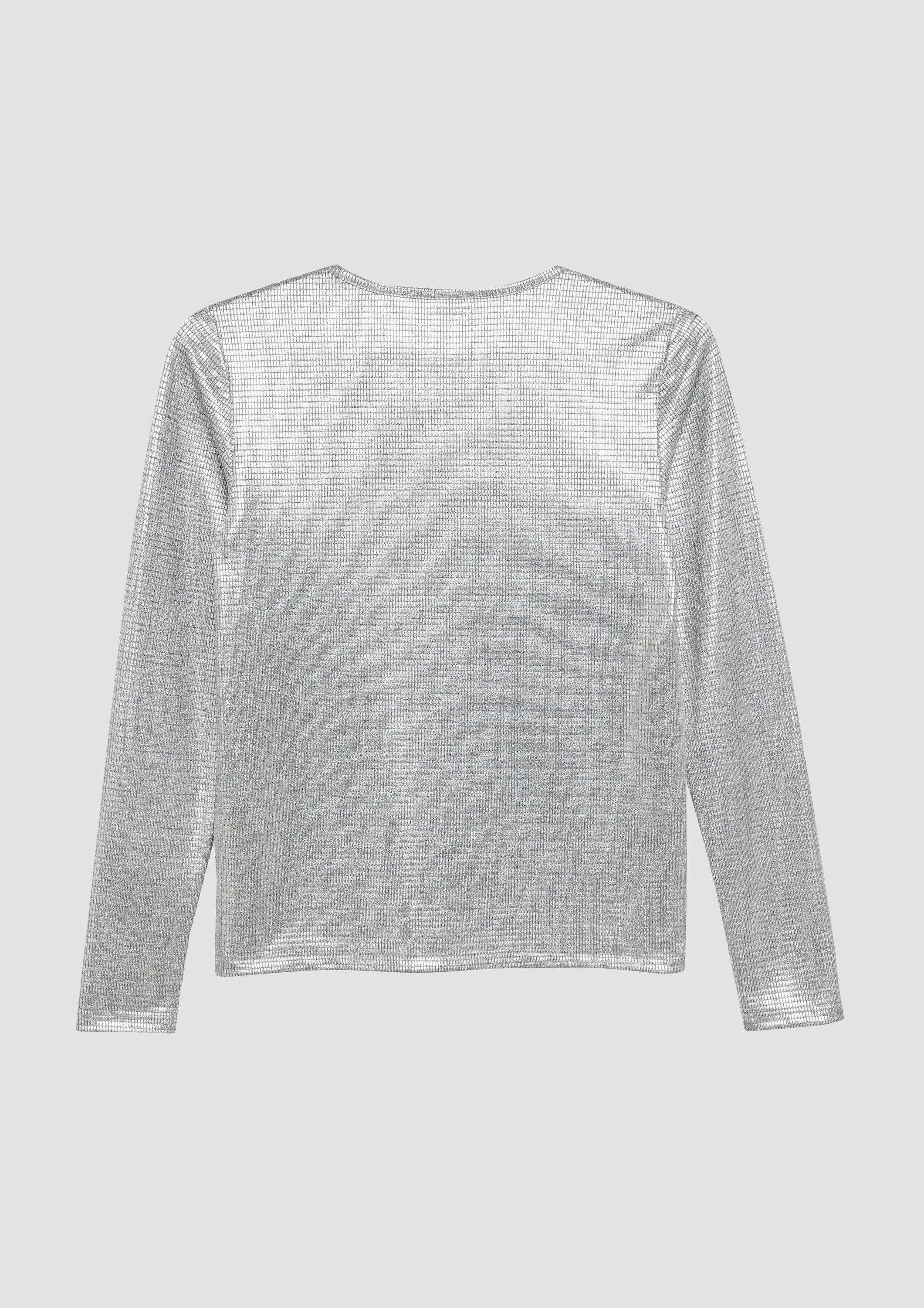 s.Oliver Langarmshirt T-Shirt Langarmshirt in Metallic-Optik