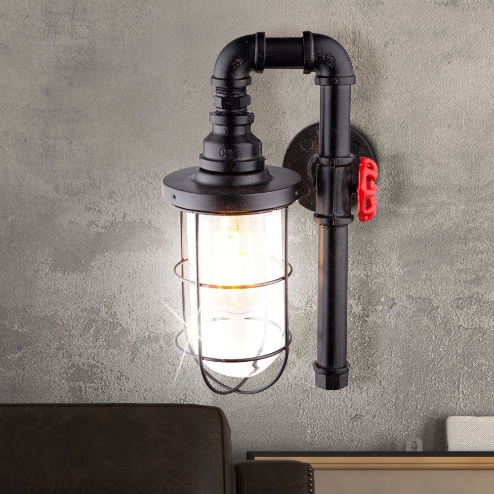 etc-shop Wandleuchte, Industrie Design Wand Strahler Beleuchtung Wasser Rohr  Leitung Lampe schwarz gold online kaufen | OTTO