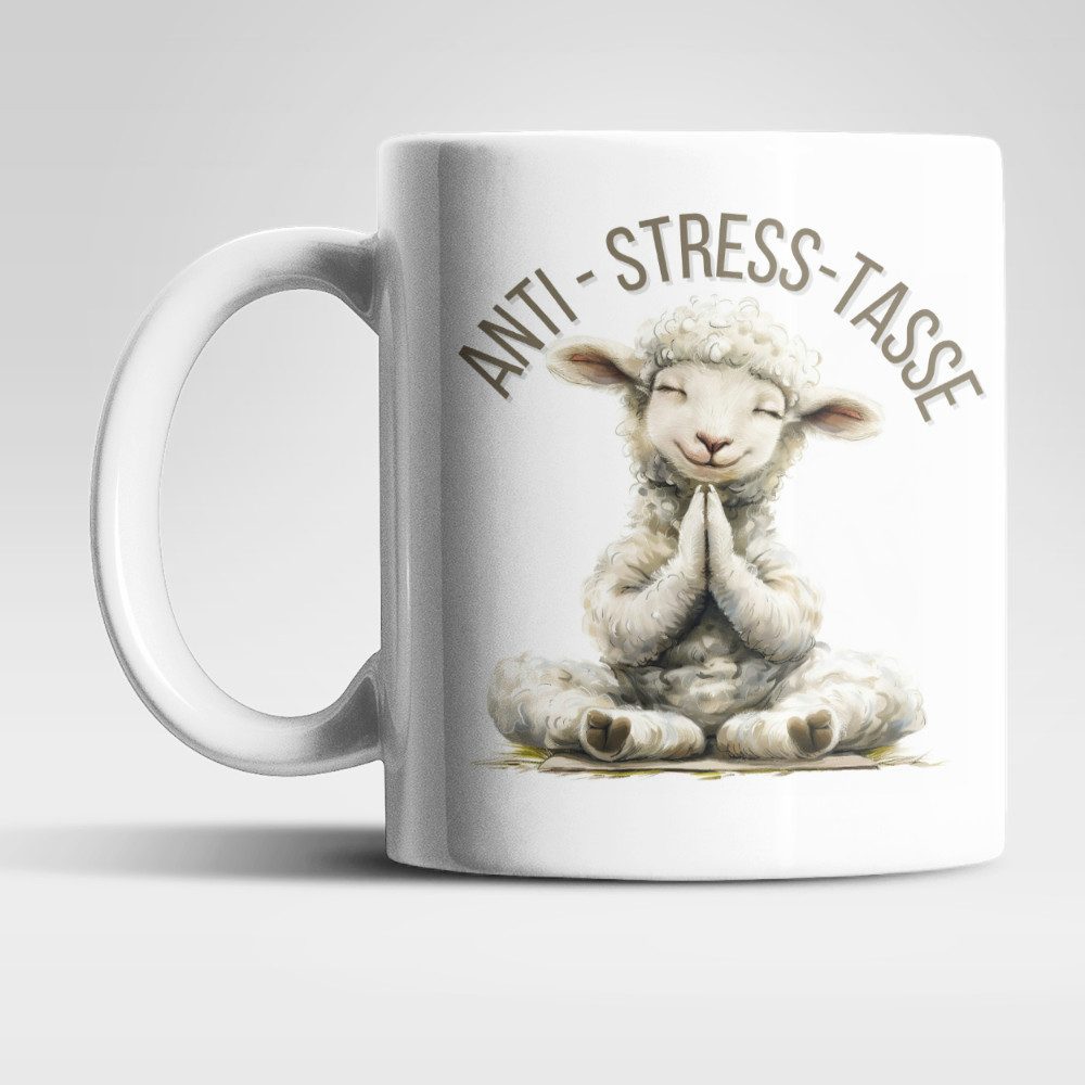 WS-Trend Tasse Anti Stress Schäfchen Schaf Kaffeetasse Teetasse Geschenkidee 325 ml, 1-tlg., Keramik