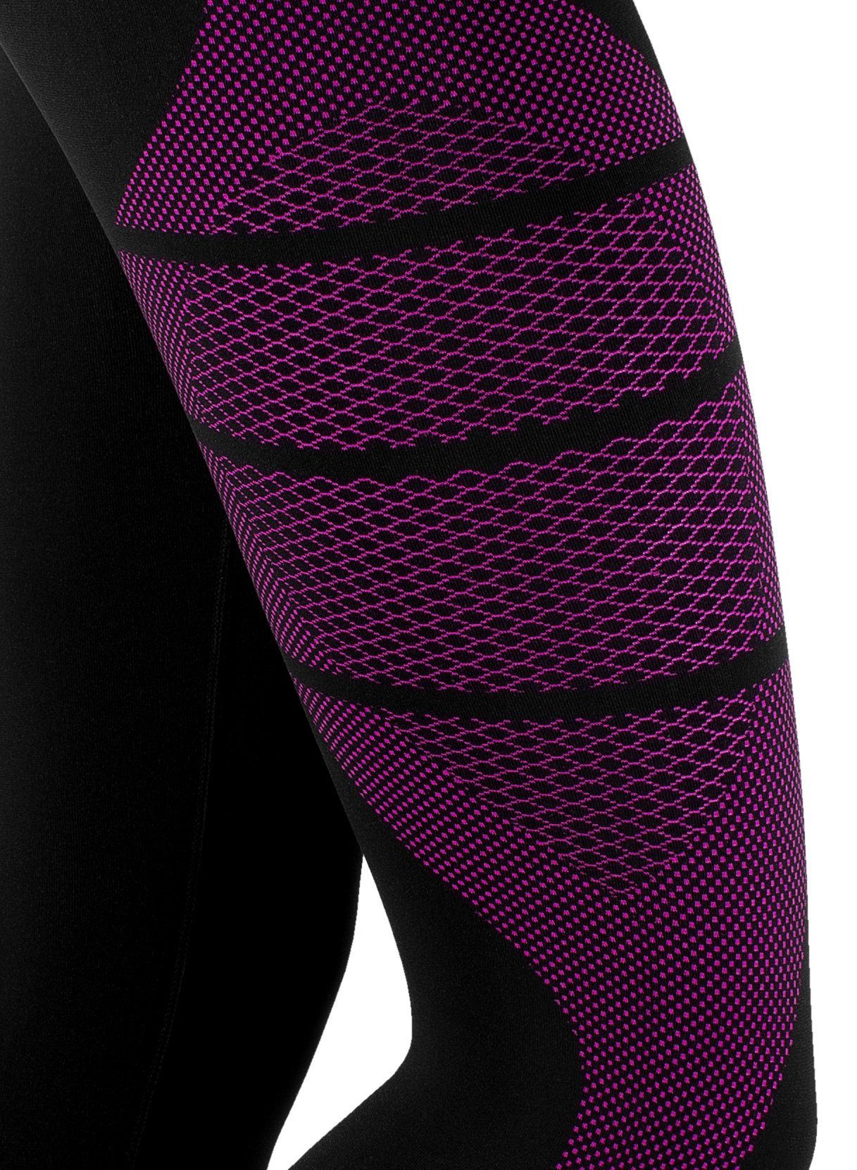 Stark Microfaser, Funktionsunterhose aus Webbund Thermounterhose Funktionshose, Logo Hose, Schwarz-Pink Funktionsunterwäsche Soul® - Damen mit