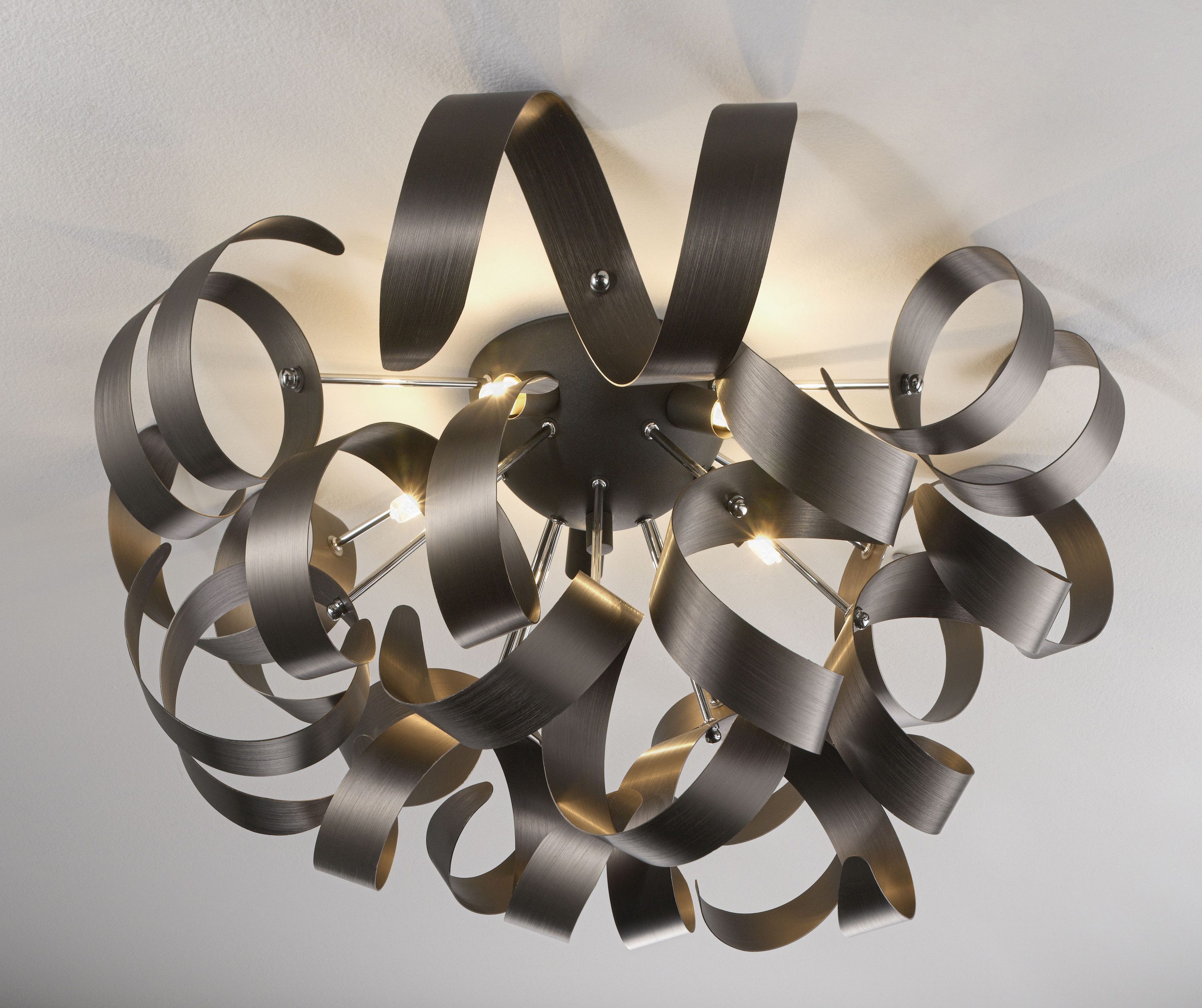 casa NOVA Deckenleuchte casa NOVA Deckenleuchte CURLY IV DH 60x30 cm braun Deckenlampe