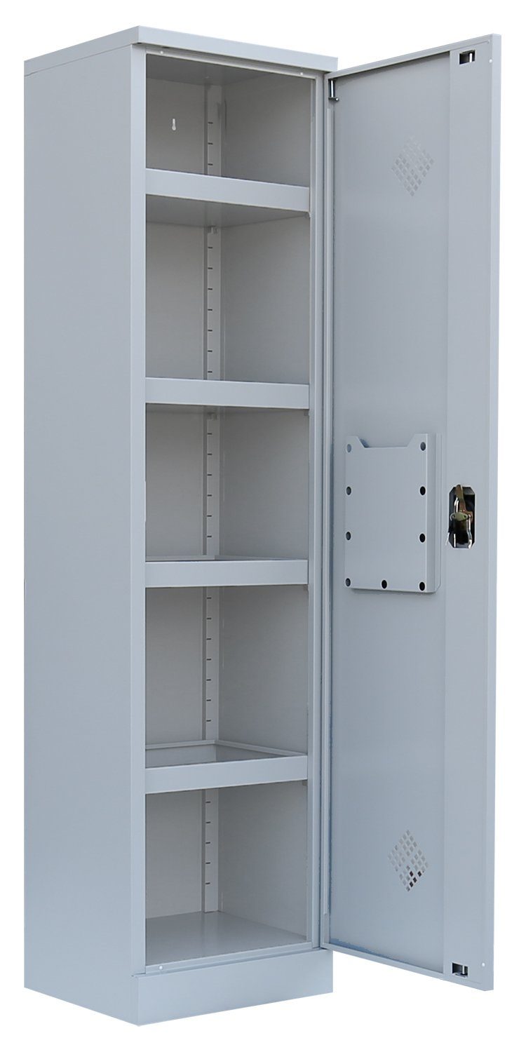 Steelboxx Mehrzweckschrank Umweltschrank 1 Tür 4 Wannenböden 1950 x 500 x 422 mm (1-St) Komplett verschweißt und montiert - keine Montage erforderlich