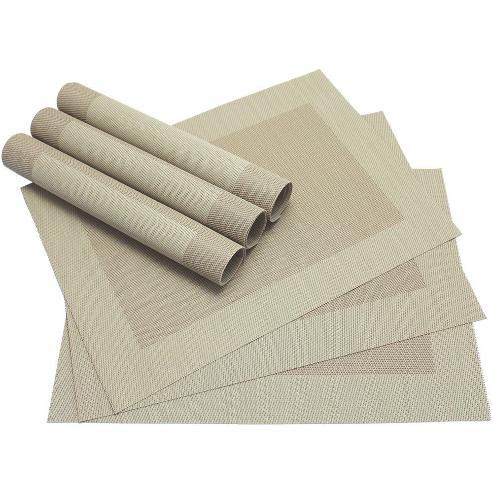 matches21 HOME & HOBBY Platzset Tischset BORDA 6er Beige Tischunterlage als günstig online kaufen
