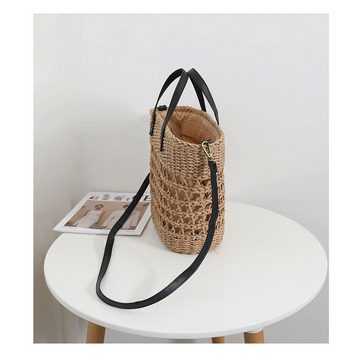 AUKUU Strandtasche Hohle Hohle Retro Strohtasche große Kapazität Tragetasche, gewebte Tasche Urlaub am Meer Strandtasche Damentasche