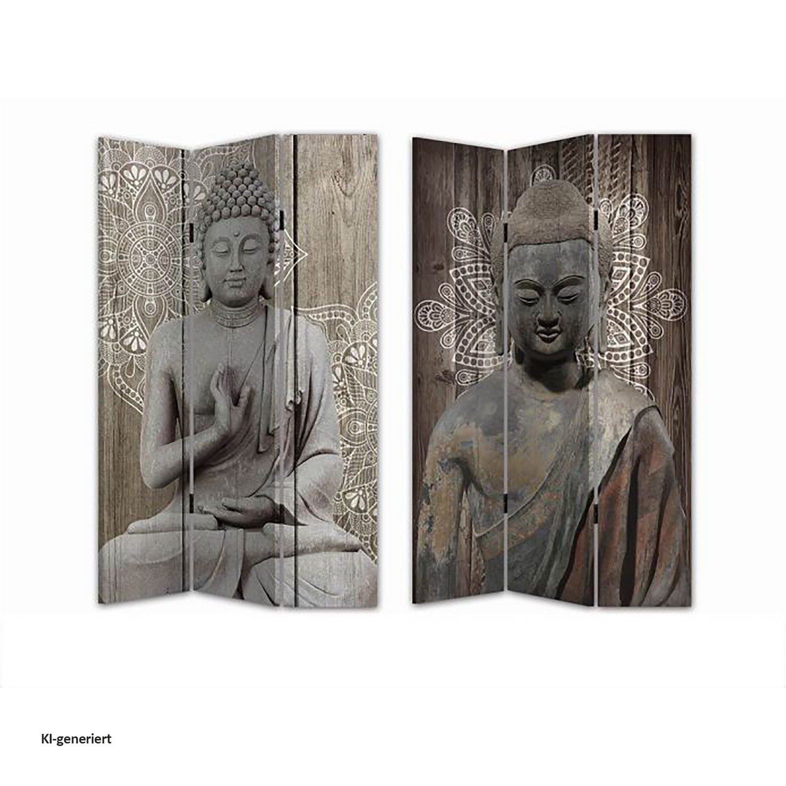 HTI-Line Paravent Paravent Buddha 3 (Stück, 1 St., 1 Paravent), Raumteiler Sichtschutz Trennwand