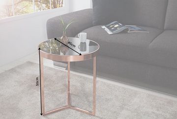 riess-ambiente Beistelltisch ASTRO Ø50cm kupfer / schwarz (Einzelartikel, 1-St), Wohnzimmer · Glasplatte · Metall · rund · Modern Design