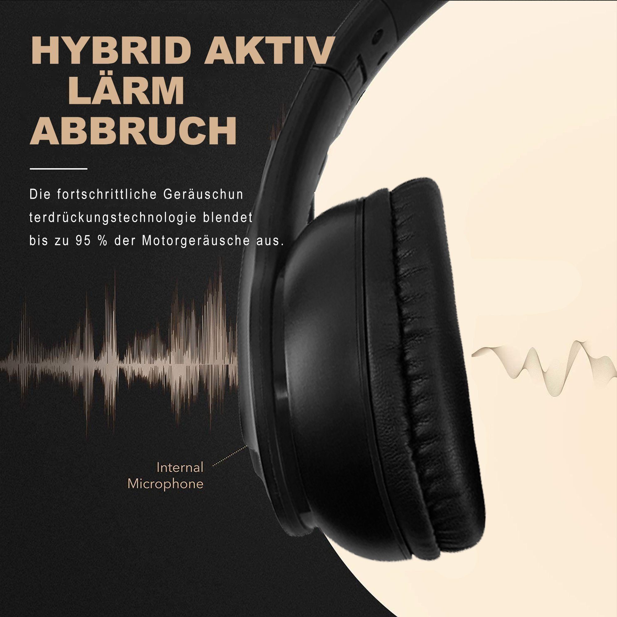 Ear Bluetooth Over-Ear-Kopfhörer Bluetooth Extra Kopfhörer,Over Schwarz (luetooth mattiert Kabellos Mutoy Kopfhörer Kopfhörer) Bass Kopfhörer, 5.3,Noise Cancelling