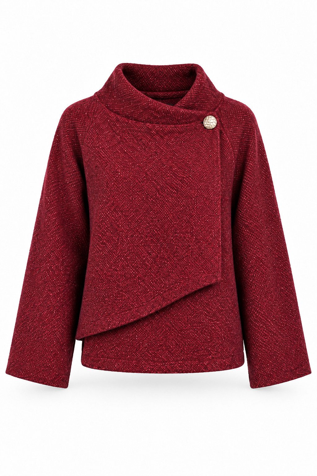 ITALY VIBES Cape - Elegante Kurzjacke mit Schalkragen und Schmuckknopf für Damen