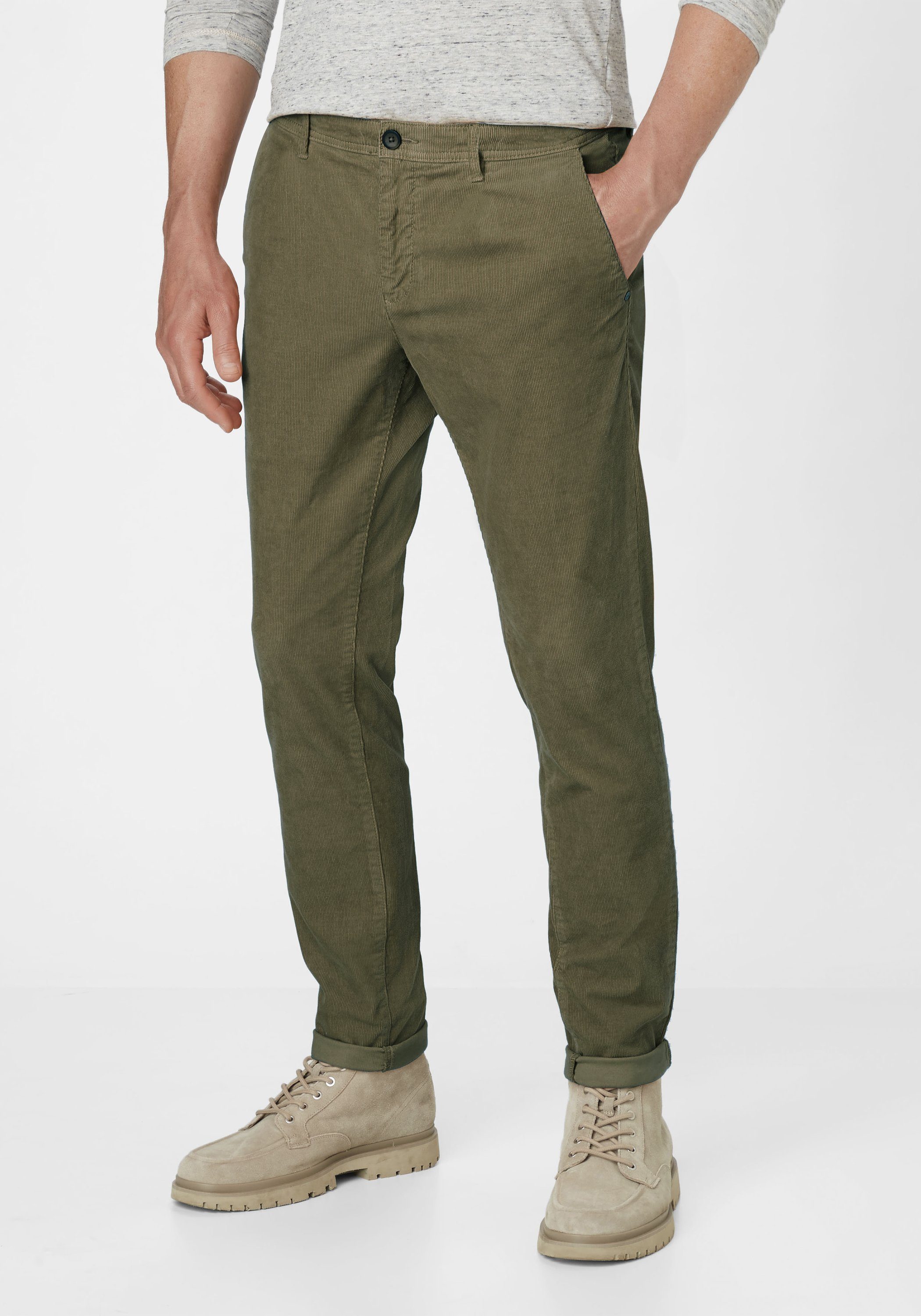 Redpoint Chinohose Jasper Slim-Fit Cordhose im Chino-Style mit Stretch dk. khaki