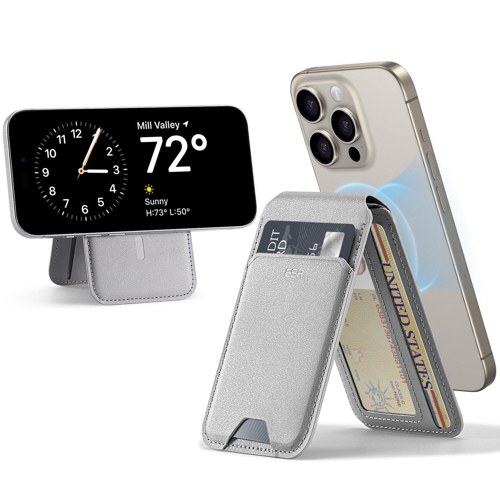 ESR Geldbörse HaloLock Vegan Leather Wallet Stand, 70% stärkere Magneten, a günstig online kaufen