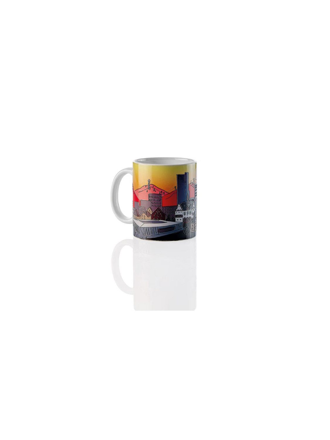 SC Freiburg Becher SC Freiburg Tasse "Skyline geprägt", Keramik