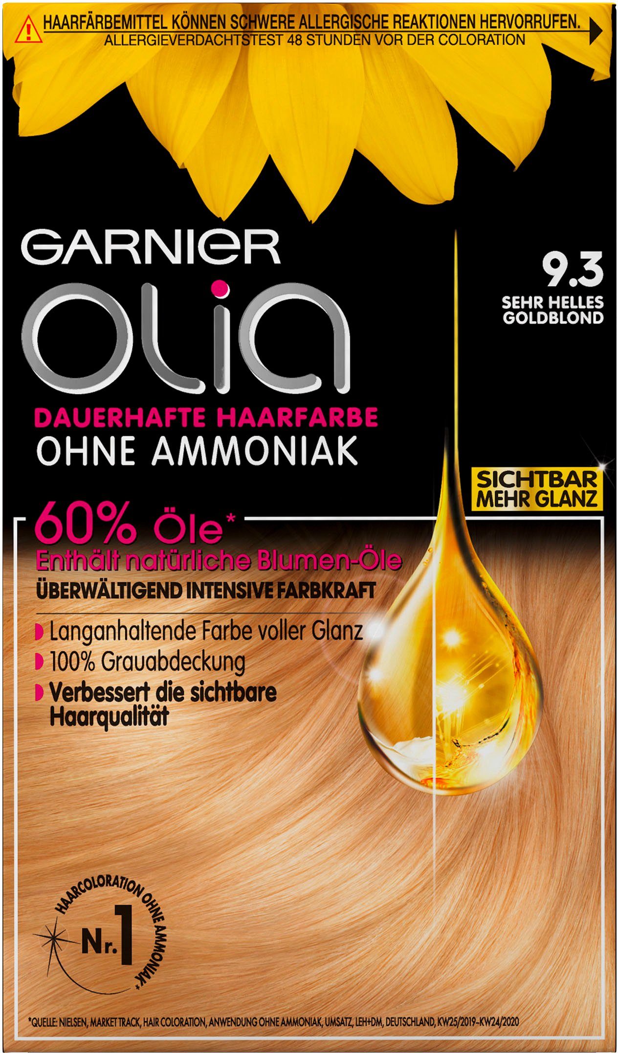 helles dauerhafte goldblond Coloration Olia GARNIER 9.3 Sehr Haarfarbe