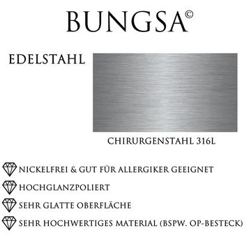 BUNGSA Ohrring-Set Creolen Klassisch schwarz aus Edelstahl Damen (10mm - 75mm) (1 Paar (2 Stück), 2-tlg), Ohrschmuck Ohrringe