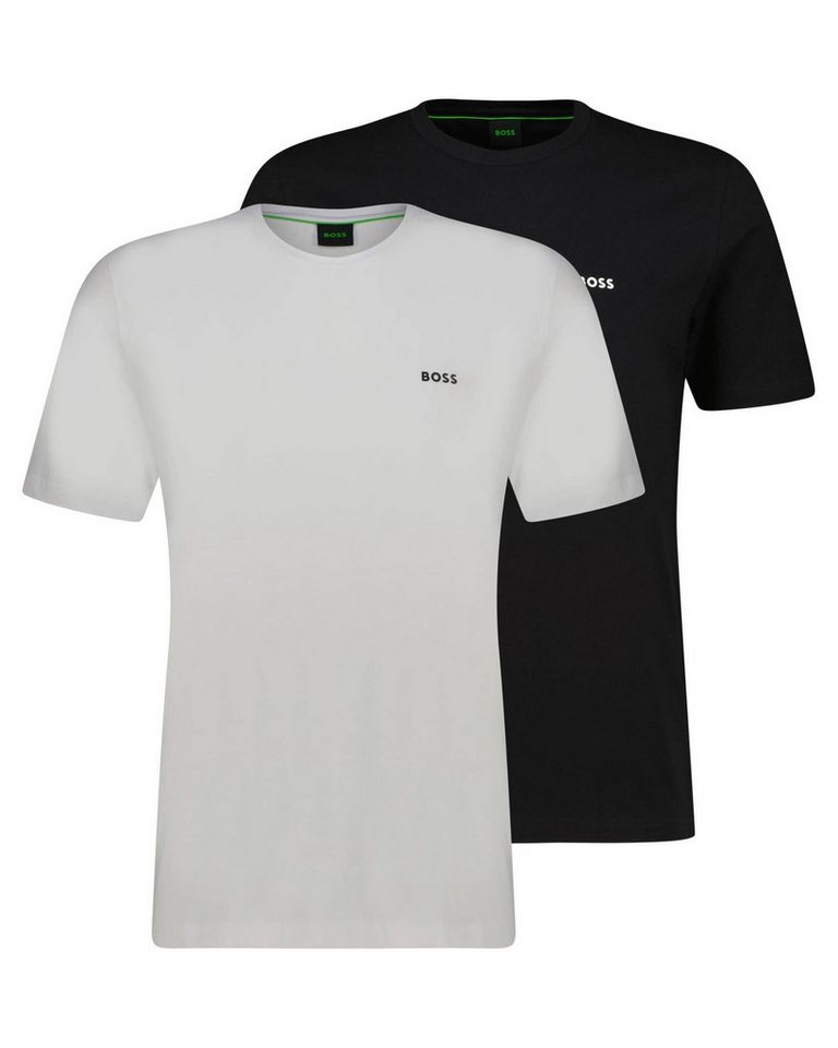 BOSS T-Shirt Herren T-Shirt 2er-Pack (1-tlg), Kontrastreiches Logo auf der  Brust