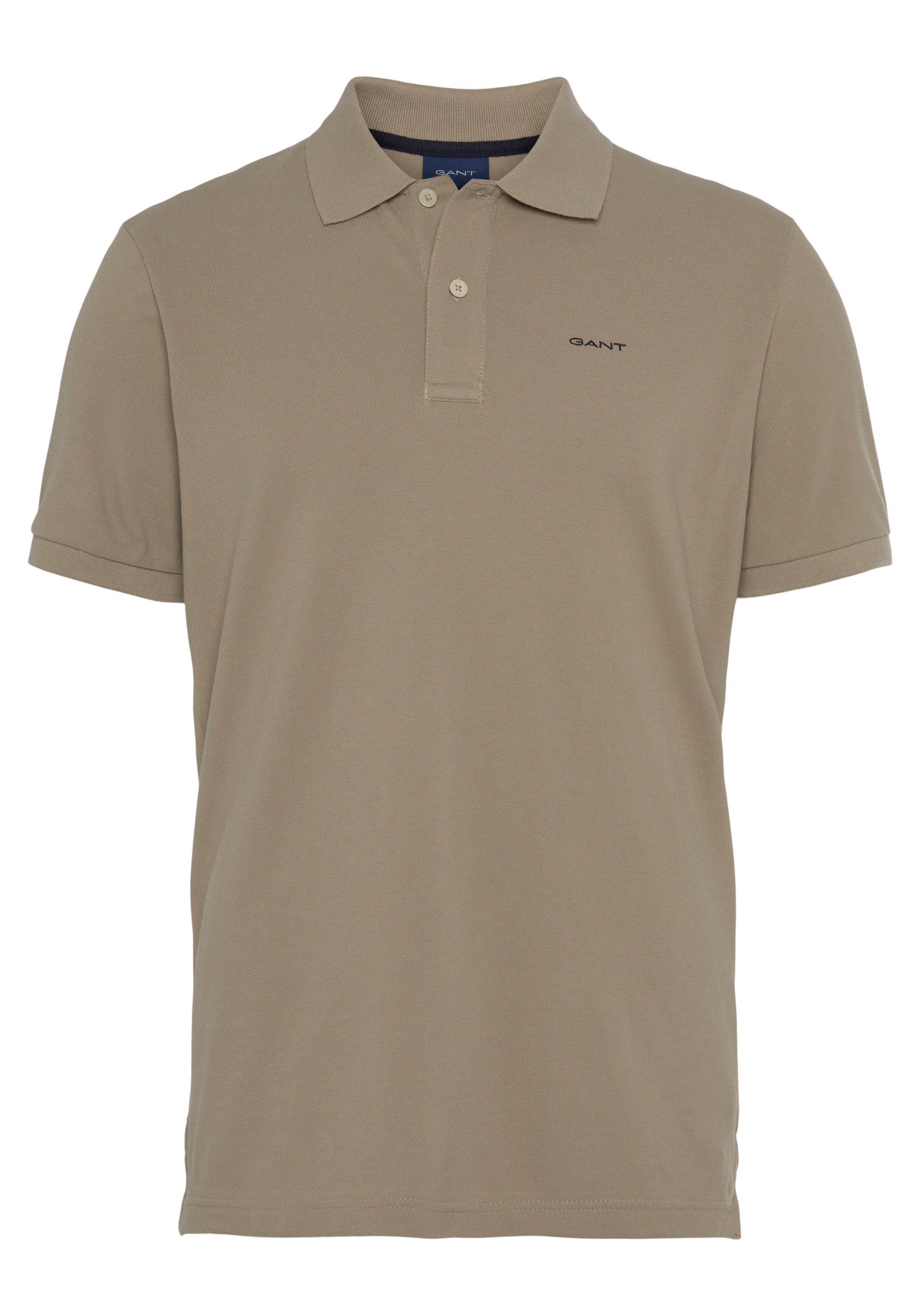 Qualität Shirt, conc.beige Gant PIQUE MD. Premium Casual, KA Regular Fit, Poloshirt Smart RUGGER Piqué-Polo