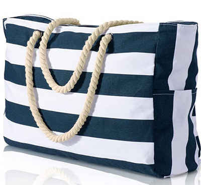 Haiaveng Strandtasche Strandtasche, Wasserdicht Strandtasche Groß mit Reißverschluss, Schwimmbad Tasche, Grosse Strandtasche