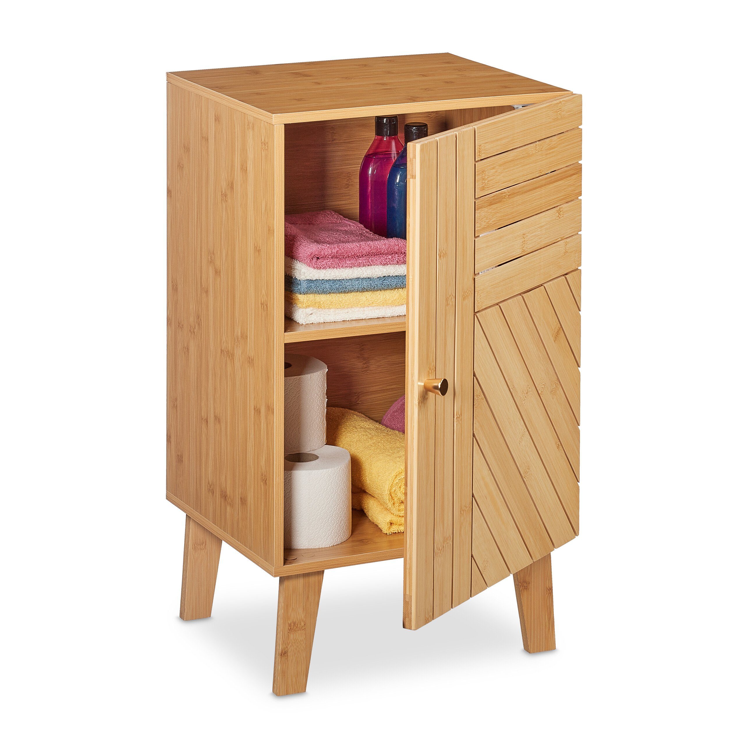 relaxdays Badkommode Badschrank Bambus (1 St)